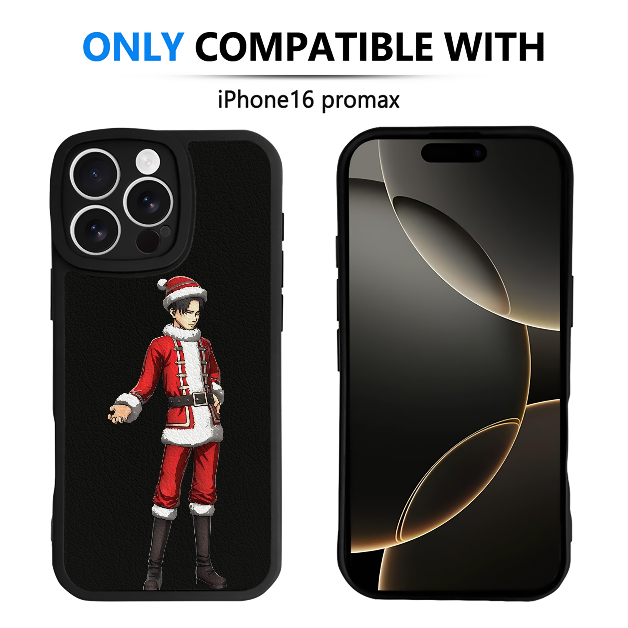 （画像用） 進撃の巨人 リヴァイ·アッカーマン Attack on Titan Levi Ackerman 【iPhone 16シリーズ対応】シリコンスマホケース（レザー調） 材質：シリコン
